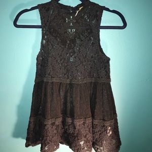 Free People Lace Sleeveless Shirt