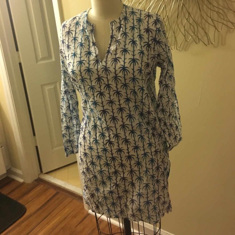 Palm tree beach cover up kaftan tunic