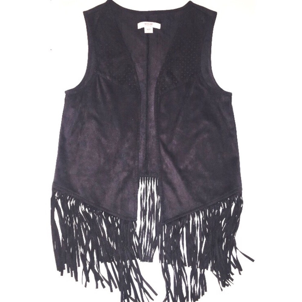 MOSSIMO Solid Black Fringe Vest!!! 😁 Never Worn!!
