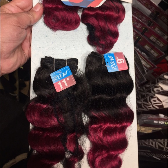 Weave deep wave burgundy ombré virgin new human main image 7