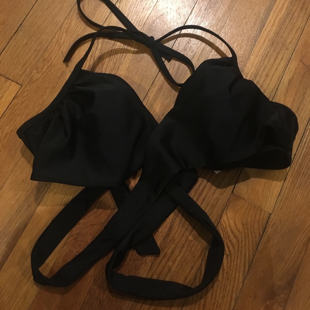 Victoria's Secret black wrap halter 34D worn once