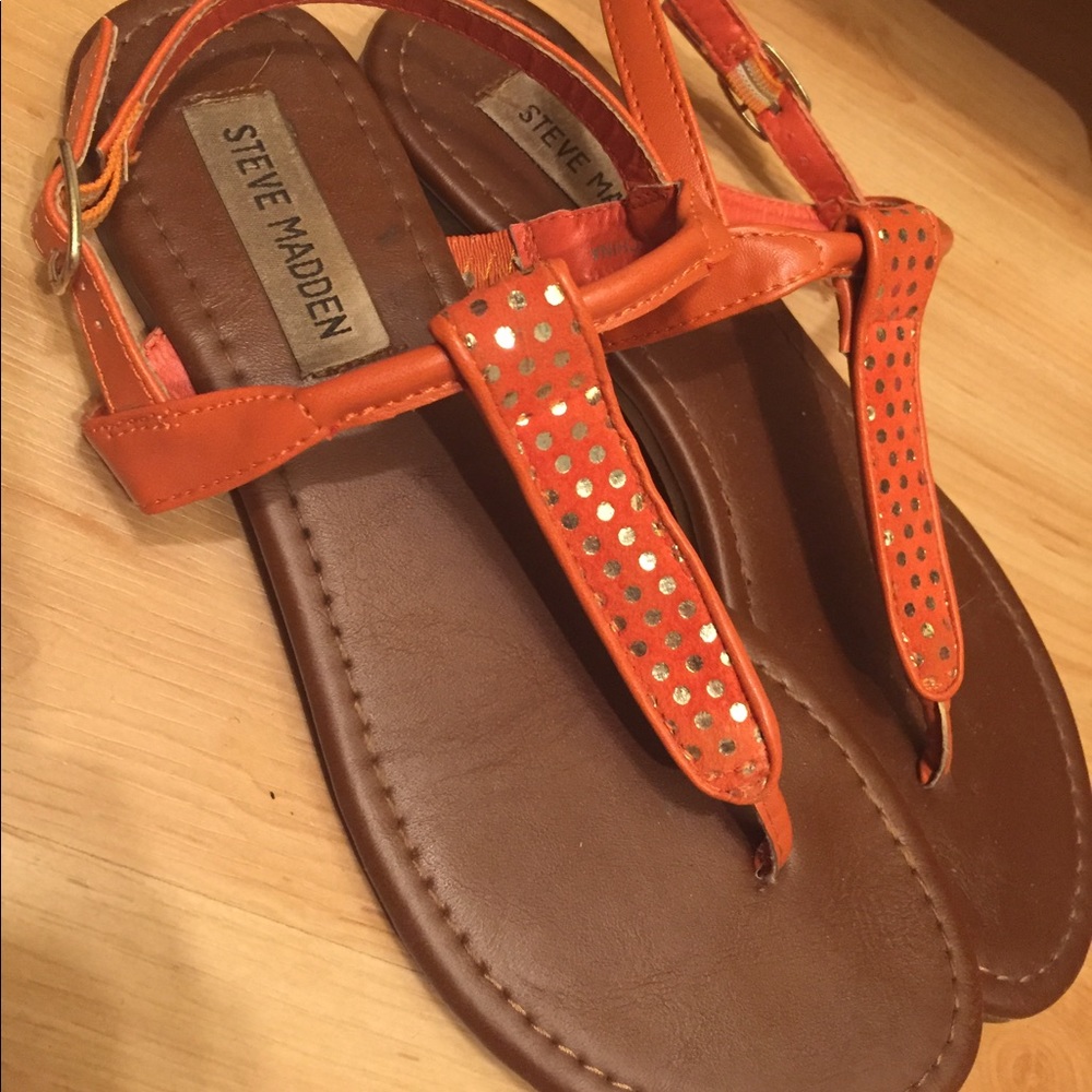 Steve Madden orange thong sandals