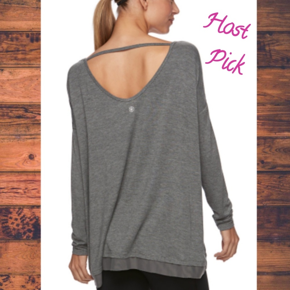 NWT BLACK Gaiam Nirvana Drop-Shoulder Yoga Tunic