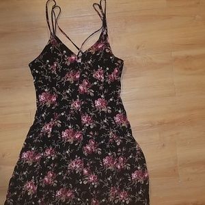 Criss cross front floral print dress