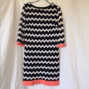 Navy Blue, peach, and white dress🌸