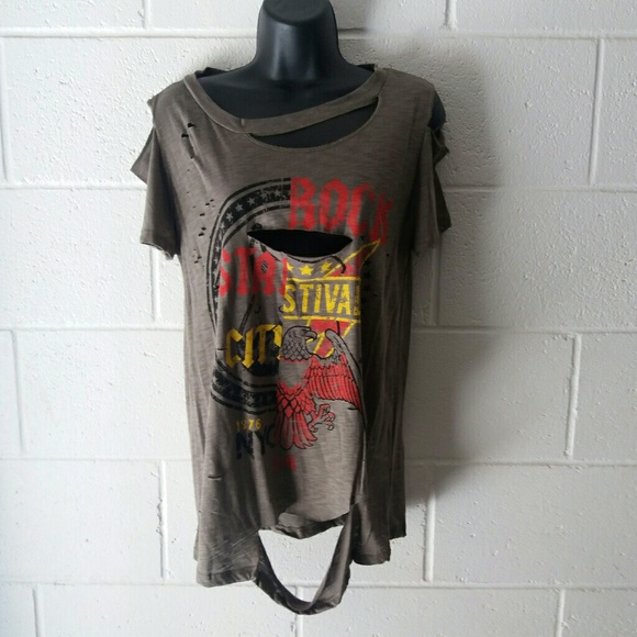 Short Sleeve Destroyed Festival Tee - Picture 2 of 6