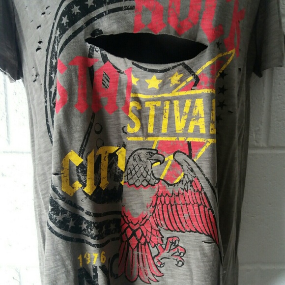 Short Sleeve Destroyed Festival Tee - Picture 3 of 6