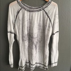 Free People Distressed Heather Grey Sweater