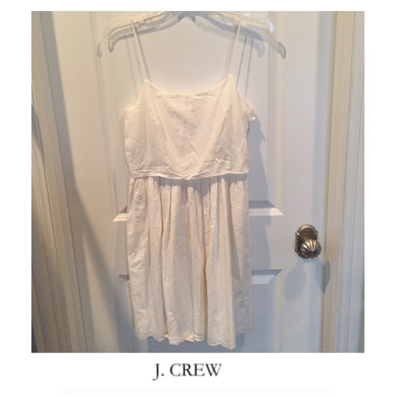 J. Crew Dresses & Skirts - J. Crew White Spaghetti Strap Paisley Eyelet Dress