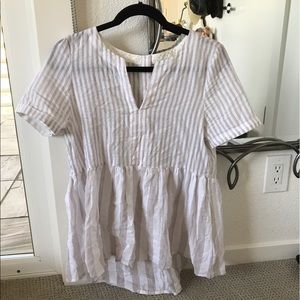 Anthropologie striped peplum top