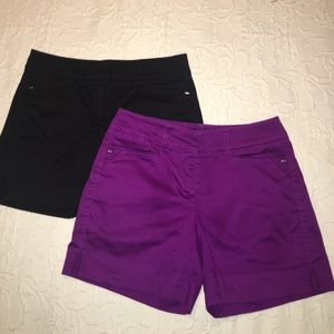 Black and purple shorts. Great condition! size 00