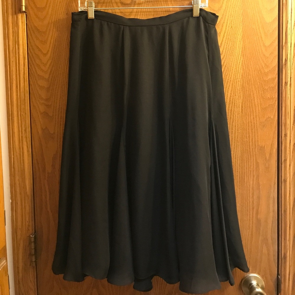 Ralph Lauren Silk Paneled Flared Skirt