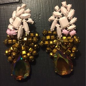 J Crew Mixed Media earrings in Pink.