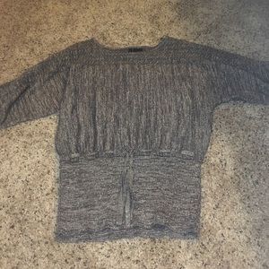 Gold Shinny Top with Waist Drawstring