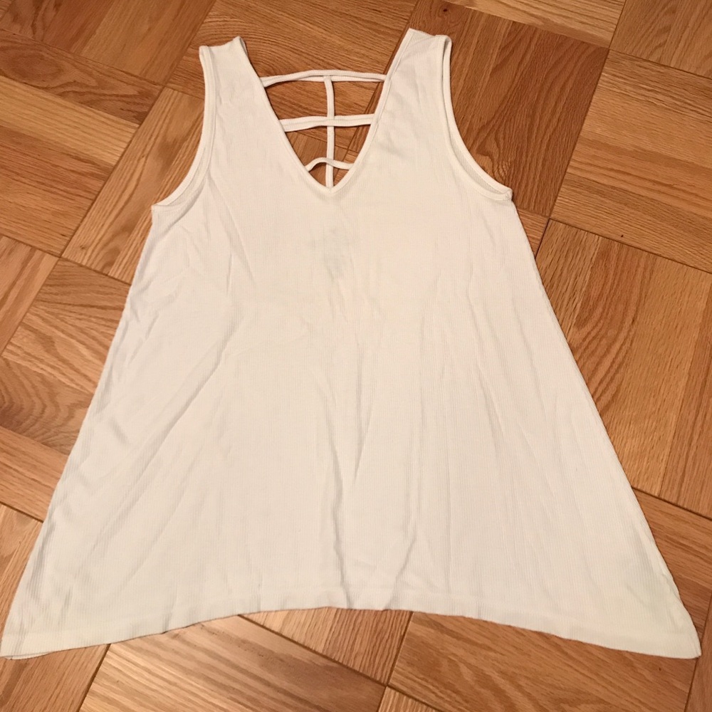 American Eagle Flowy White Tank
