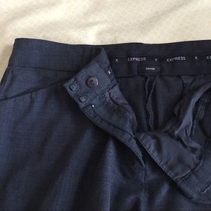 Express Editor Hemmed Pants Gray/Charcoal Color