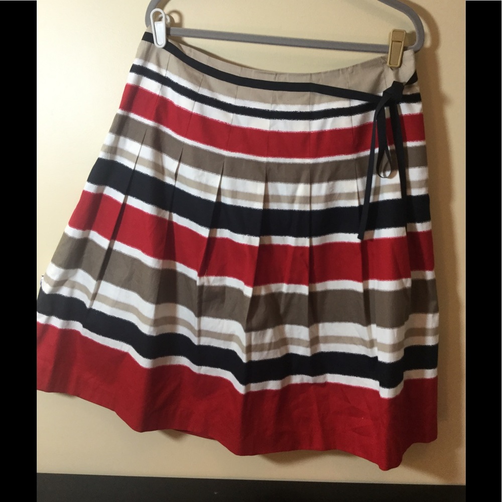 Talbots striped pleated skirt