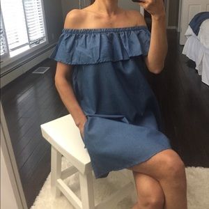 Off the Shoulder Denim Dress