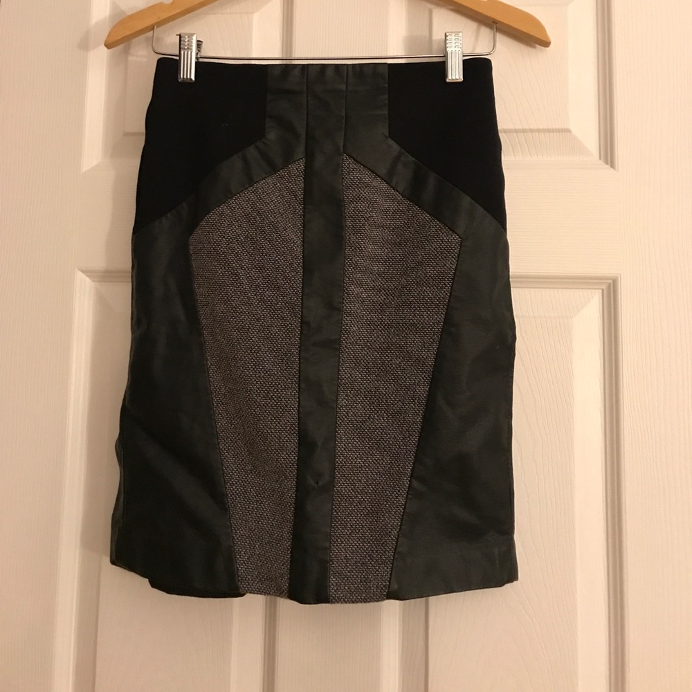 Ann Taylor tweed and leather skirt