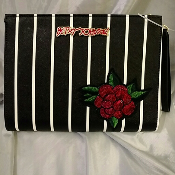 Betsey Johnson cosmetic bag NWT BLACK - Picture 1 of 5