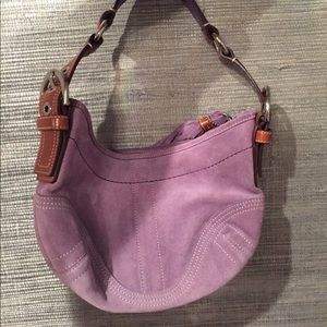 Gorgeous used 1x lilac coach suede bag
