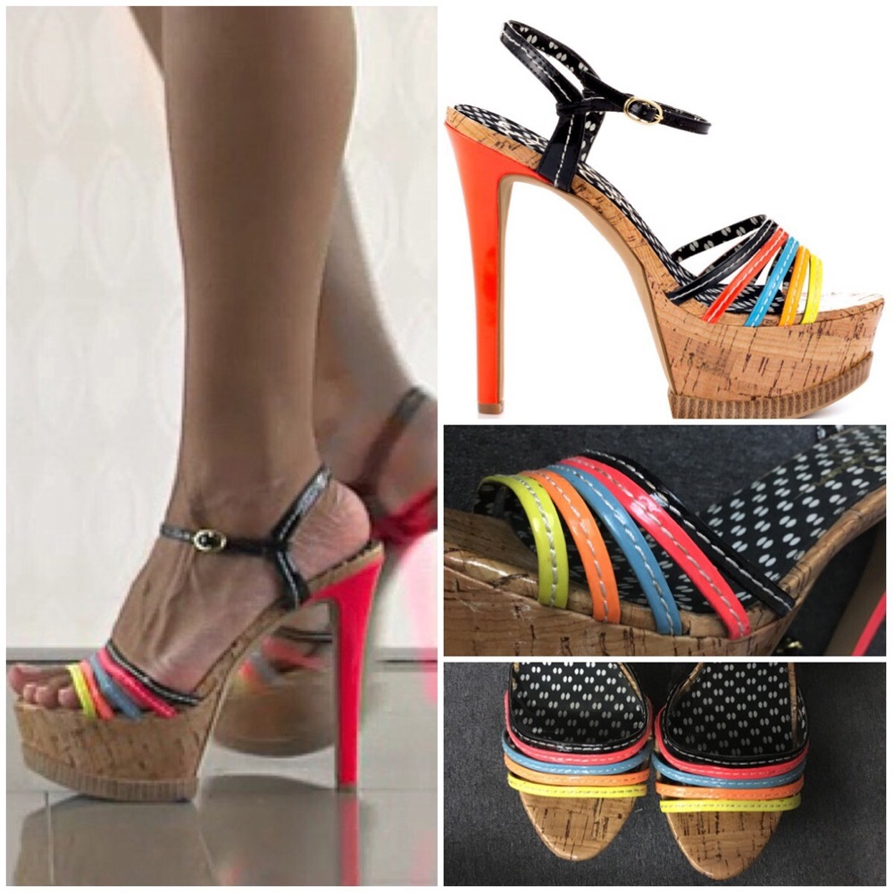 Jessica Simpson Skye neon platform sandal 7.5