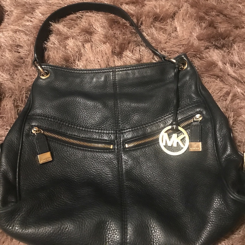 Michael Kors black leather handbag