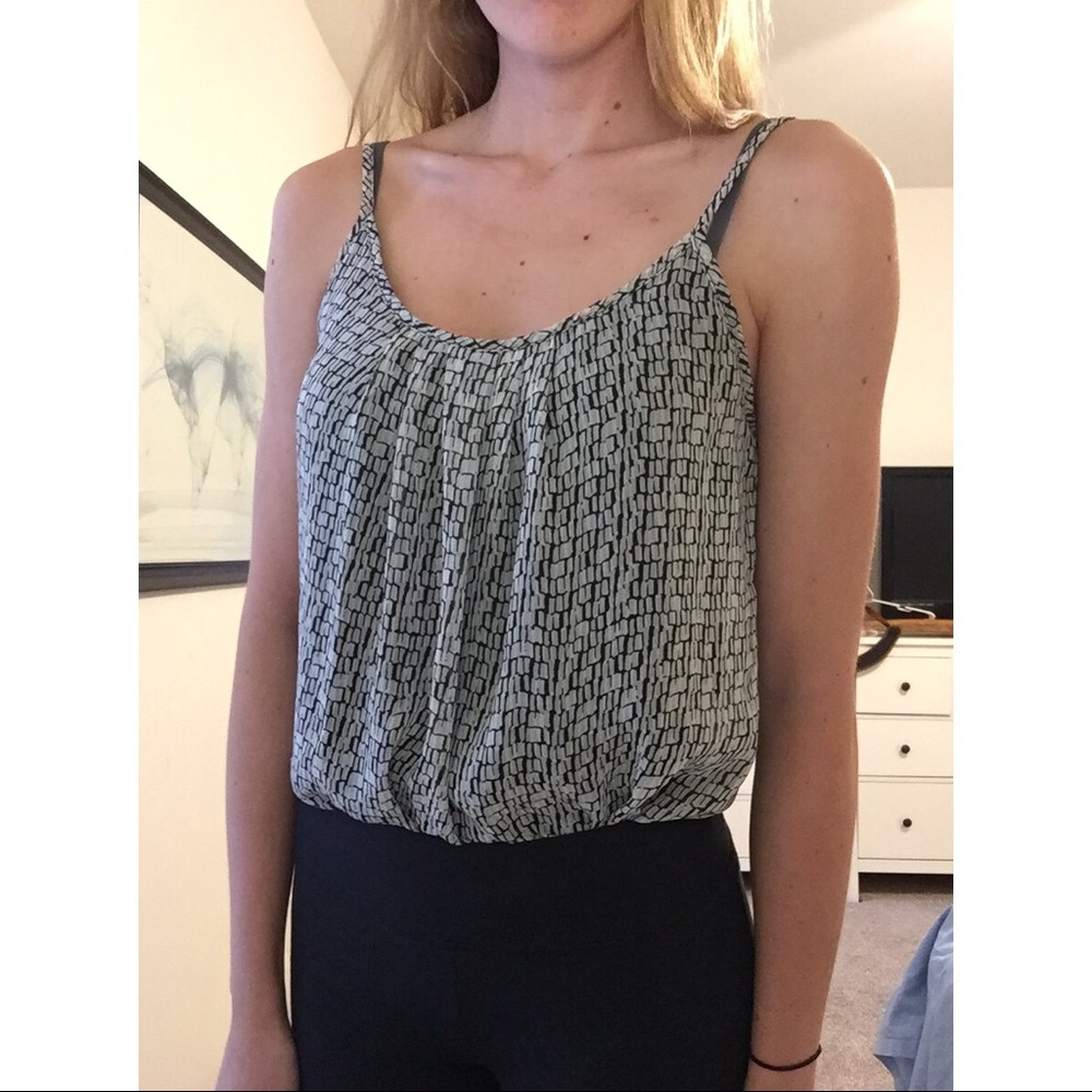 Black and Grey Blouse Tank