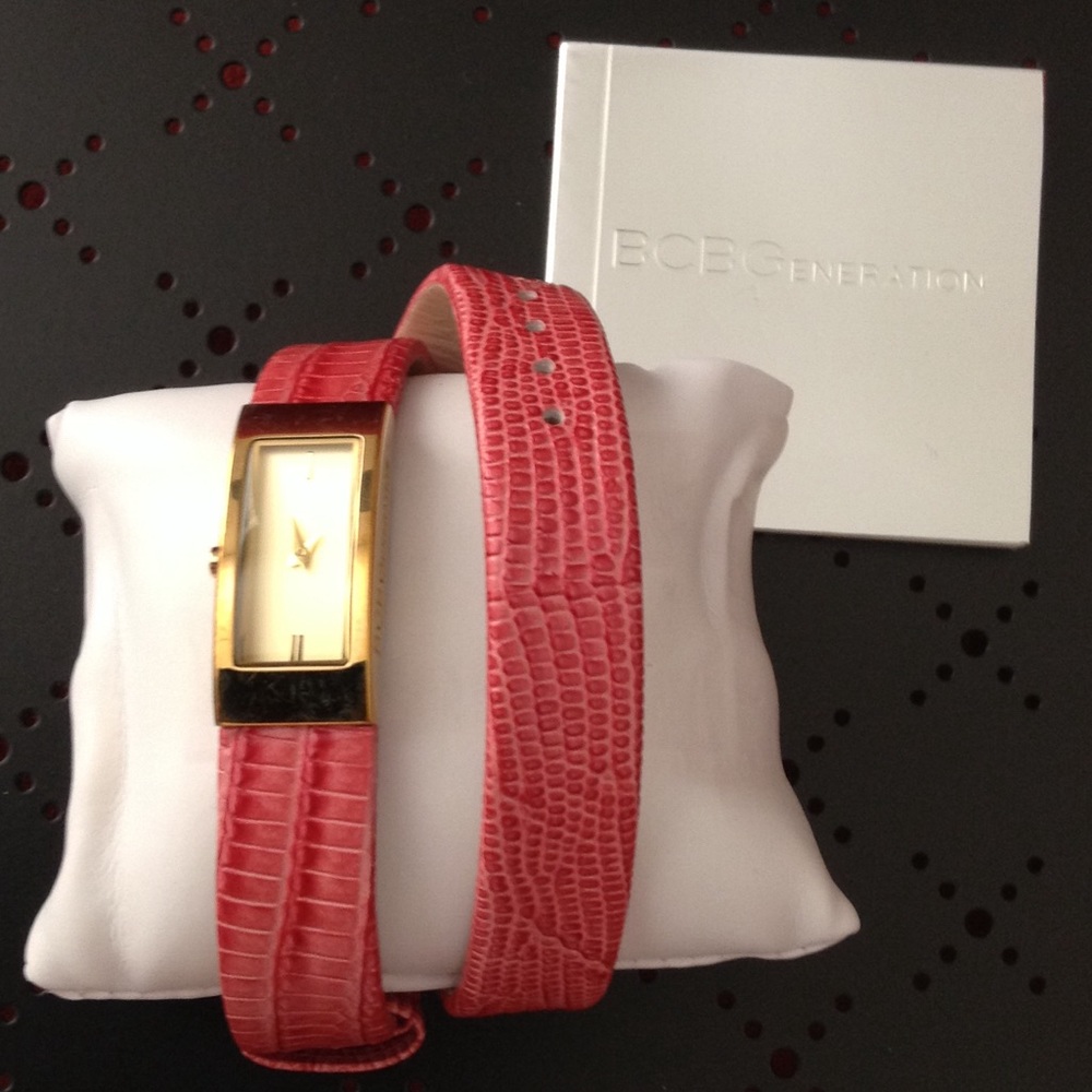 BCBG Pink Leather Watch