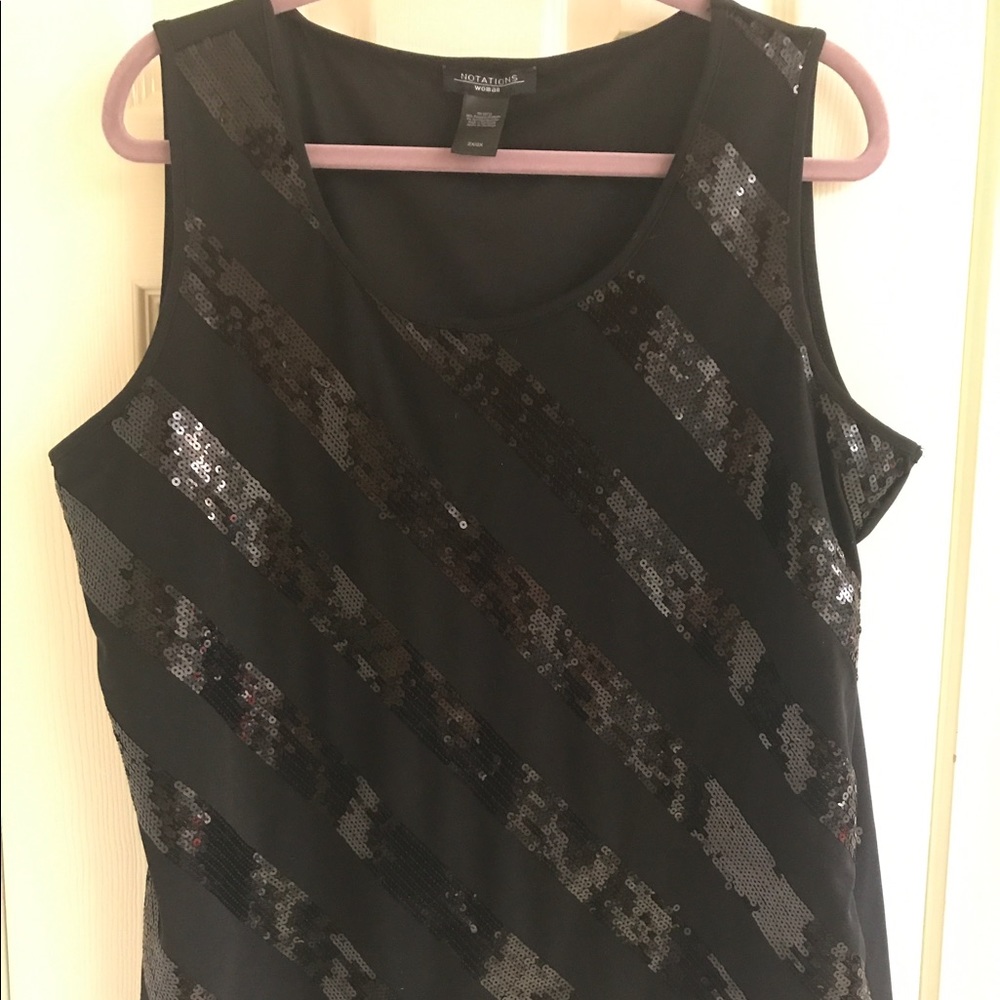 Black sequin tank top.