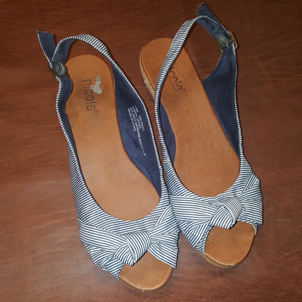 Nicole slingback wedges