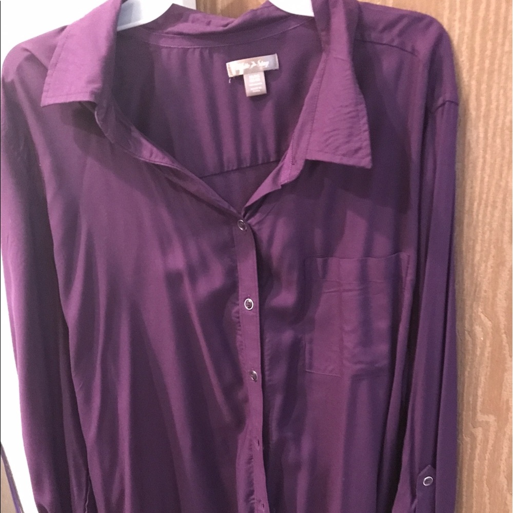 Brand new Rayon purple button down.