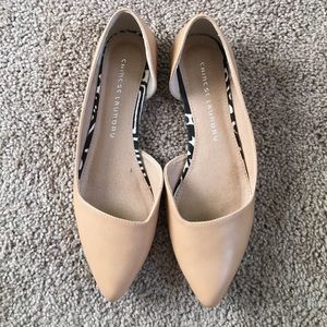 Beige Pointed Flats