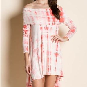 Off the Shoulder Tie-Dyed Dress