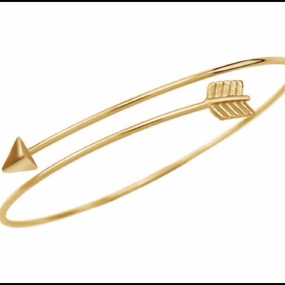 💘Gold Adjustable Arrow Bracelet and Ring Set - Picture 3 of 3