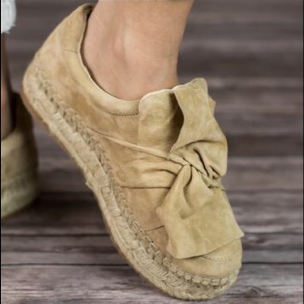 Suede Bow Wedge Espadrille - Picture 4 of 5
