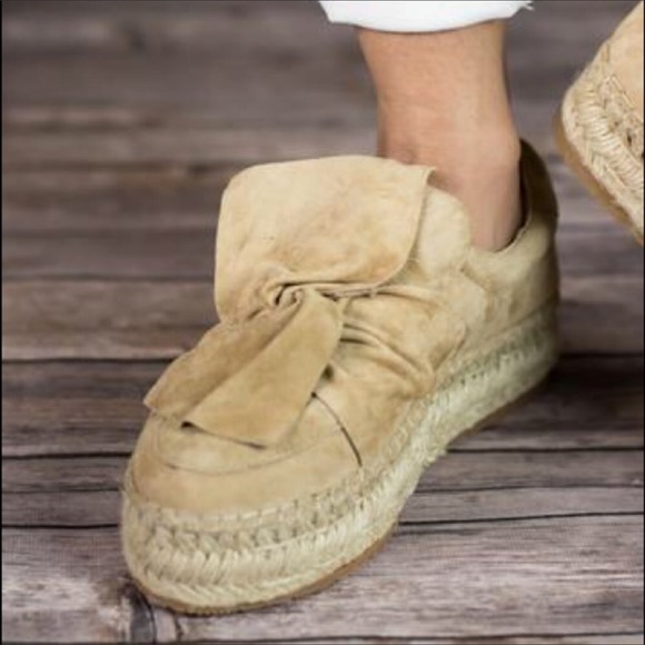Suede Bow Wedge Espadrille - Picture 3 of 5
