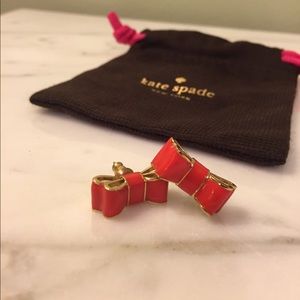 Kate spade red bow earrings.