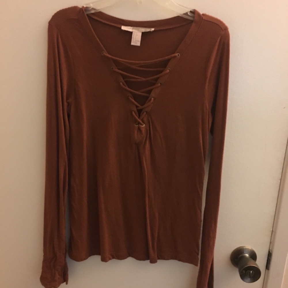 Forever 21 lace up front top