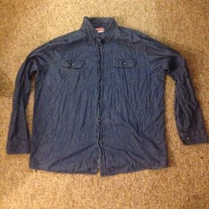 Blue denim button up/down long sleeve.