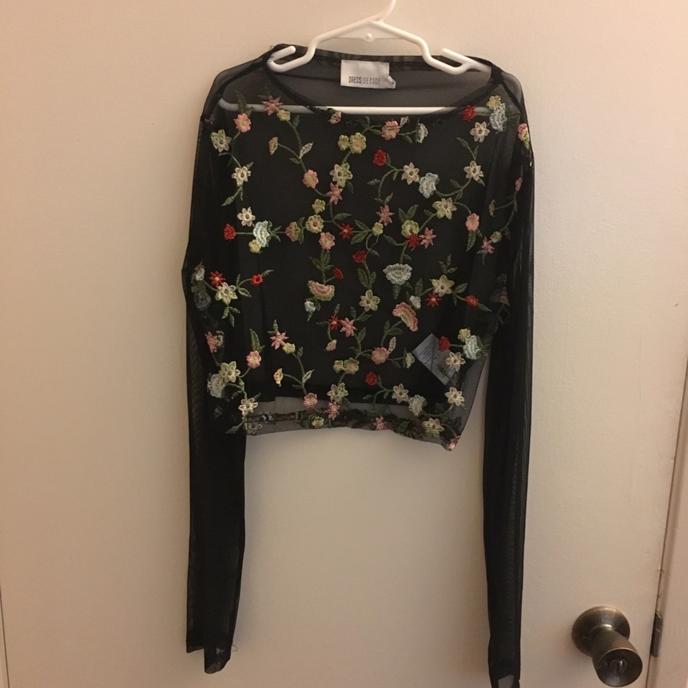 LF embroidered crop top