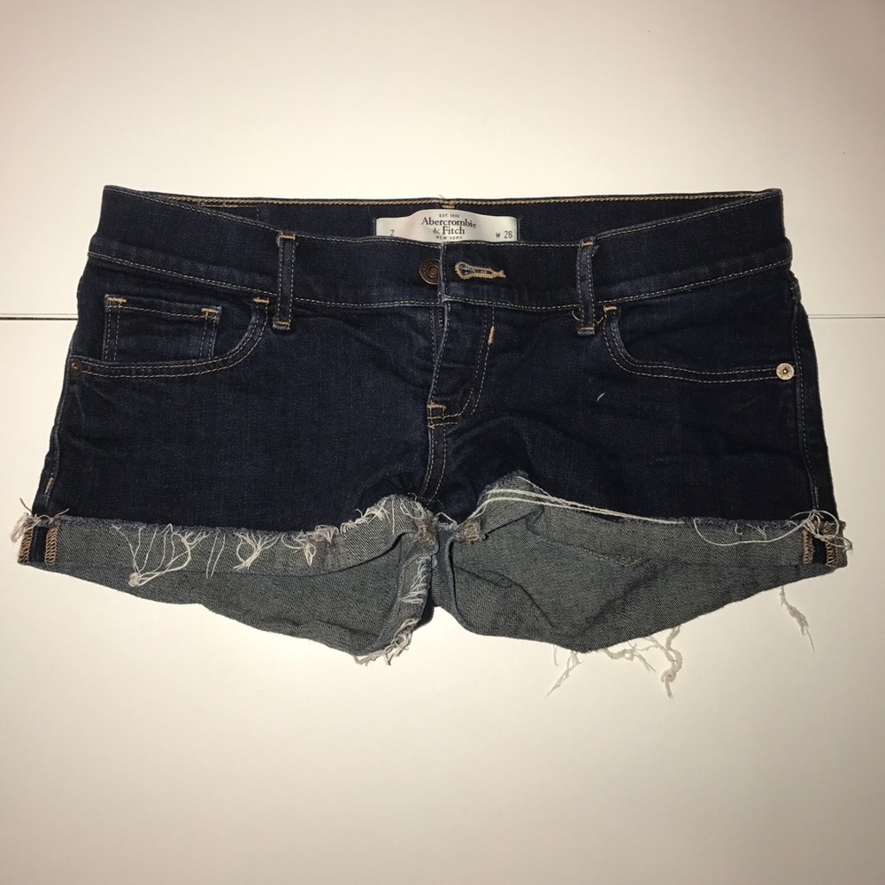 A&F dark jean shorts