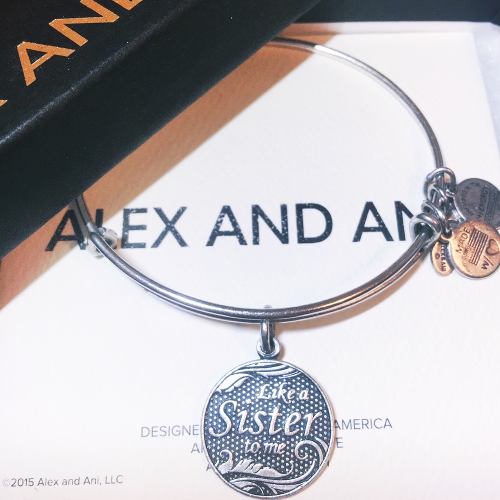 Silver Alex and Ani "Like A Sister" Bangle