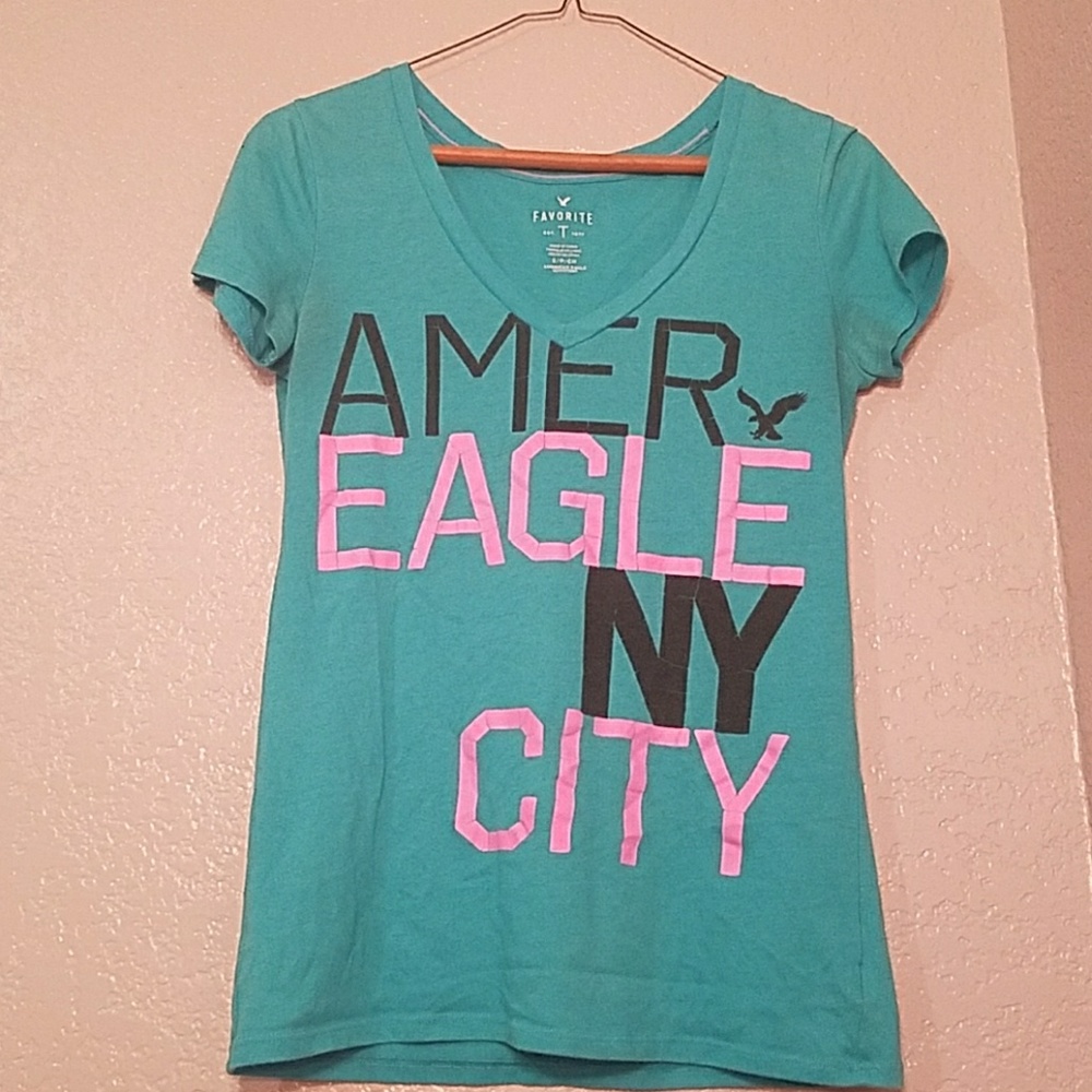 Teal American eagle soft tee