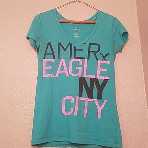 Teal American eagle soft tee