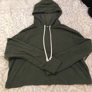 Olive green cropped sweatshirt