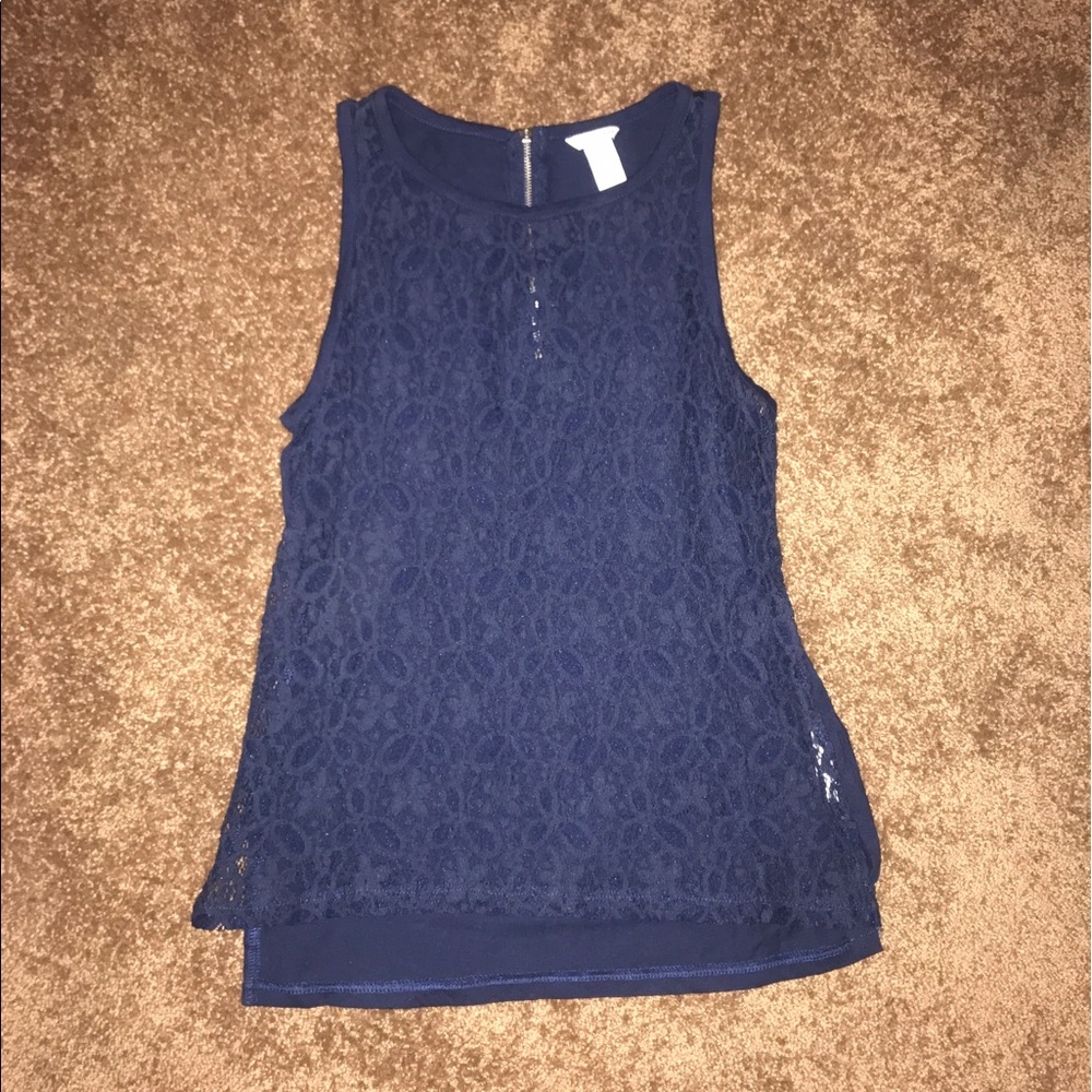 Forever 21 navy see through tank top