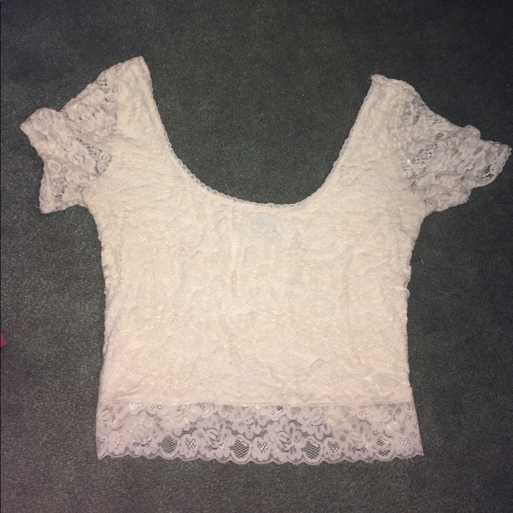 White Lacey Crop Top