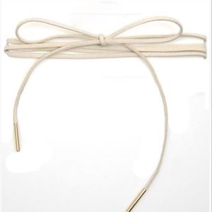 Ivory and gold suede wrap choker