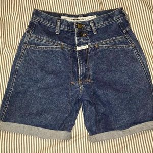 High waisted denim shorts